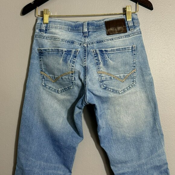 Reclaim Regular Bootleg Bootcut Jeans Men Size 27x32 Western Cowboy Distressed - Picture 12 of 12